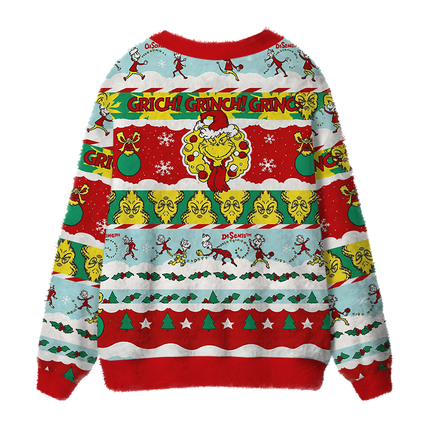 Uglysweatershops Dacing Funny Fuzzy Ugly Cardigan Sweatshirt