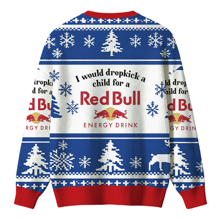 Uglysweatershops I Would Dropkcik A Child Blue Christmas Ugly Sweater