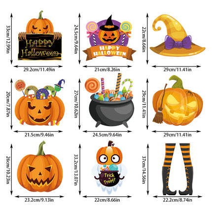 Uglysweatershops Halloween 3-Pack Pumpkin Magic Hat Door Hanging Decoration