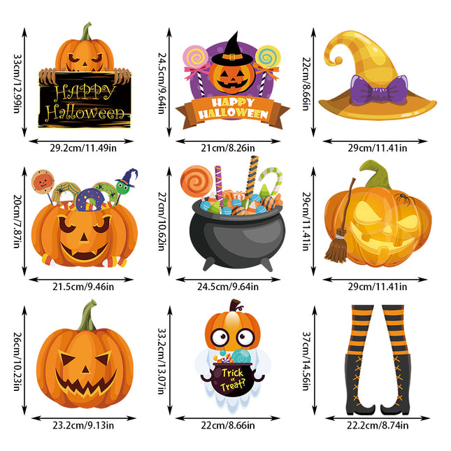 Uglysweatershops Halloween 3-Pack Pumpkin Magic Hat Door Hanging Decoration