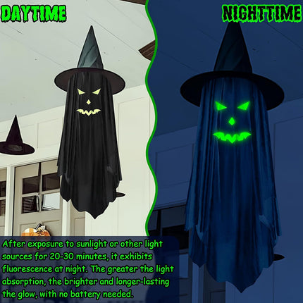 Uglysweatershops Ghostly Glow-in-the-Dark Wizard Hat