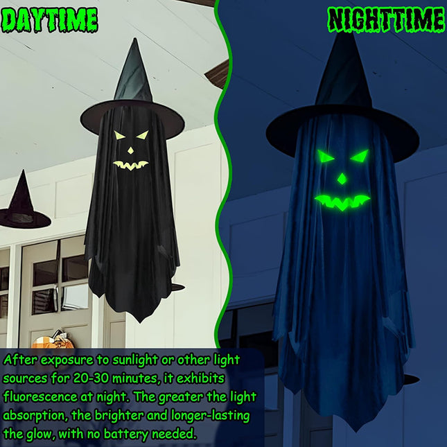 Uglysweatershops Ghostly Glow-in-the-Dark Wizard Hat