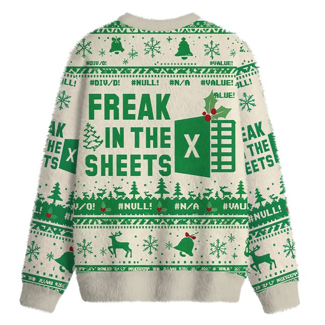 Uglysweatershops This Calls for a Spreadsheet Fuzzy Christmas Ugly Sweatshirt
