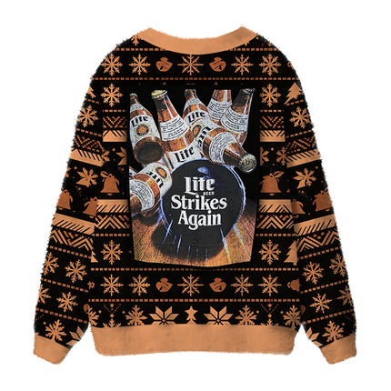 Uglysweatershops Brew Strikes Again Bowling Fuzzy Ugly Cardigan Sweatshirt