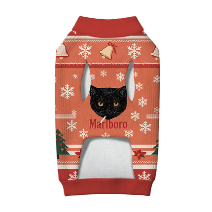 Uglysweatershops Smoking Black Cat Vintage Dog & Cat Pet Sweater