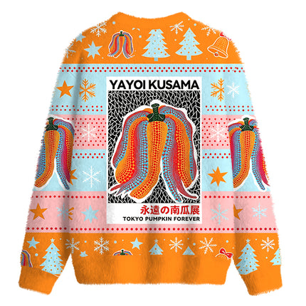 Uglysweatershops TOKYO PUMPKIN FOREVER Fuzzy Christmas Ugly Sweatshirt