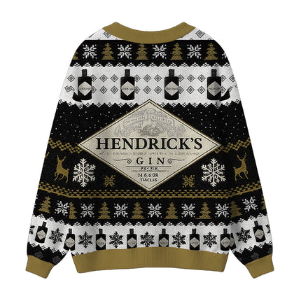 Uglysweatershops Black Beer Ugly Cardigan Sweater