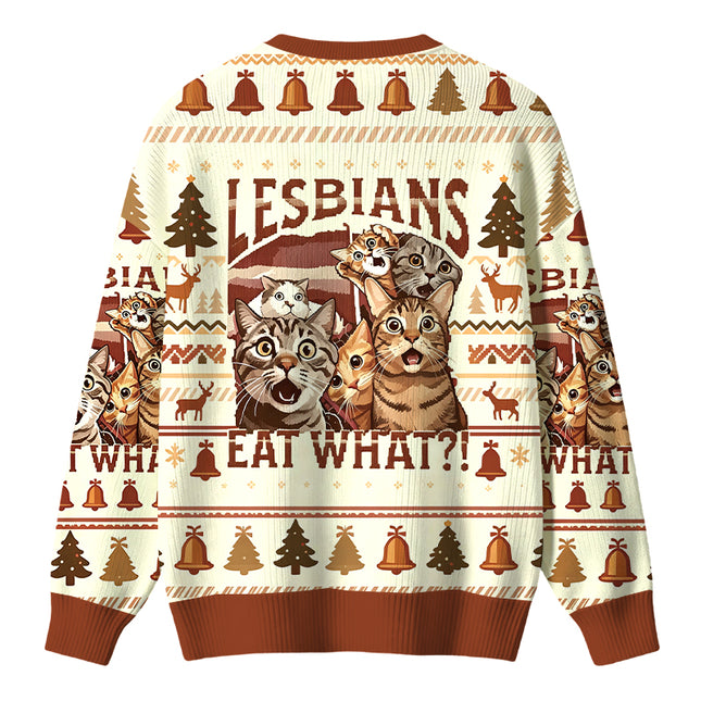 Uglysweatershops Lesbians Eat What Funny Christmas Ugly Sweater