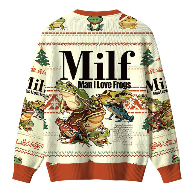Uglysweatershops Man I Love Frogs Meme Christmas Ugly Sweater