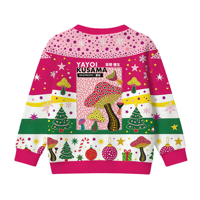Uglysweatershops Art Mushroom Vintage Kids Ugly Sweater