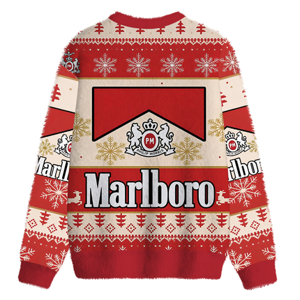 Uglysweatershops Red Cig Fuzzy Christmas Ugly Sweatshirt
