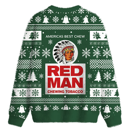Uglysweatershops Tobacco Vintage Fuzzy Christmas Ugly Sweatshirt