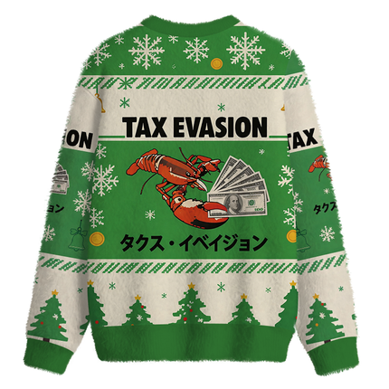 Uglysweatershops Green Tux Evasion Funny Fuzzy Christmas Ugly Sweatshirt