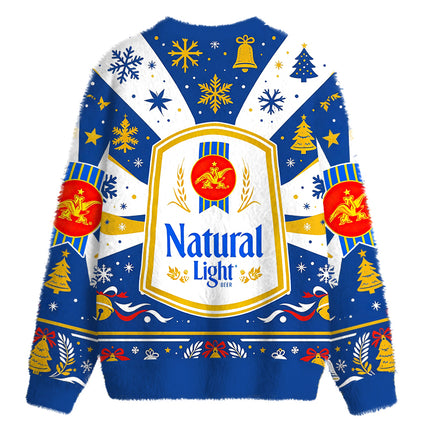 Uglysweatershops Vintage Light Fuzzy Christmas Ugly Sweatshirt