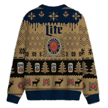Uglysweatershops Brown Lite Fuzzy Christmas Ugly Sweatshirt