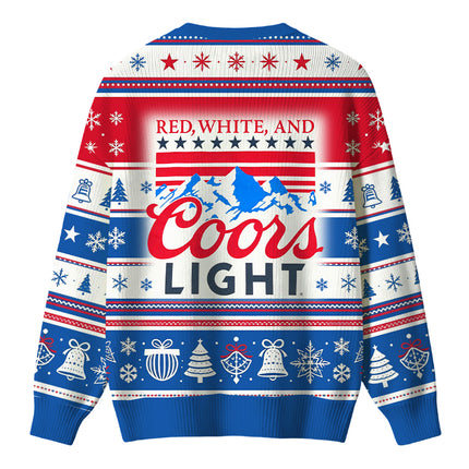 Uglysweatershops Red White Mountain Christmas Ugly Sweater