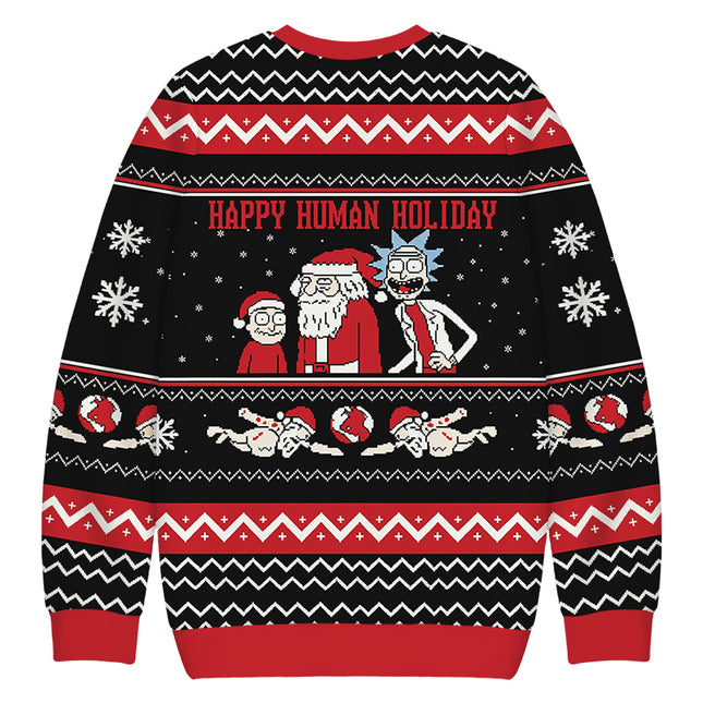 Uglysweatershops Happy Human Holiday Christmas Ugly Sweatshirt