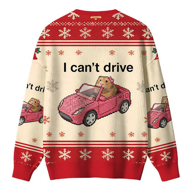 Uglysweatershops I Can't Drive Funny Hamster Meme Christmas Ugly Sweater