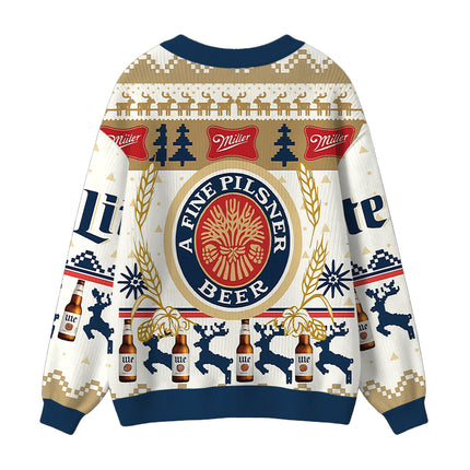 Uglysweatershops Fine Beer Ugly Cardigan Sweater
