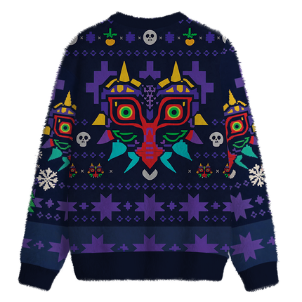 Uglysweatershops Mask Funny Fuzzy Christmas Ugly Sweatshirt