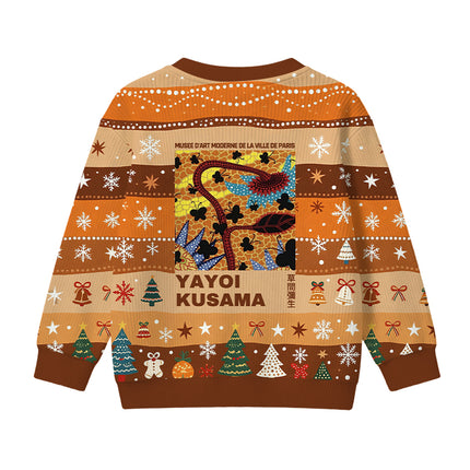 Uglysweatershops Dotted Art Flower Kids Ugly Sweater