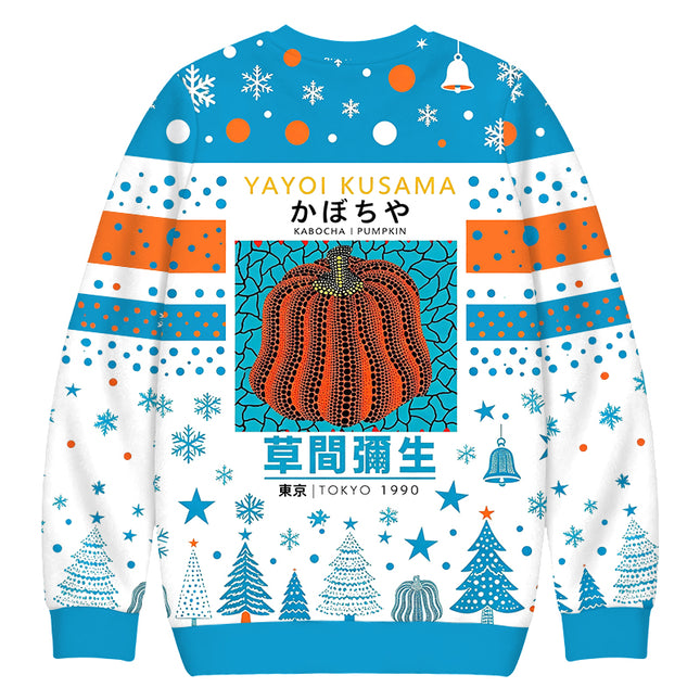 Uglysweatershops Orange Red Pumpkin Christmas Ugly Sweatshirt