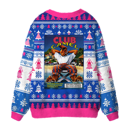 Uglysweatershops Club Cigarettes Fuzzy Ugly Cardigan Sweatshirt