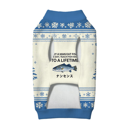 Uglysweatershops Buy a Man Eat Fish Dog & Cat Pet Sweater