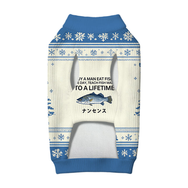 Uglysweatershops Buy a Man Eat Fish Dog & Cat Pet Sweater