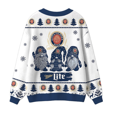 Uglysweatershops Blue Beer Ugly Cardigan Sweater