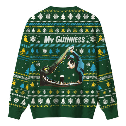 Uglysweatershops Vintage Crocodile Beer Christmas Ugly Sweater