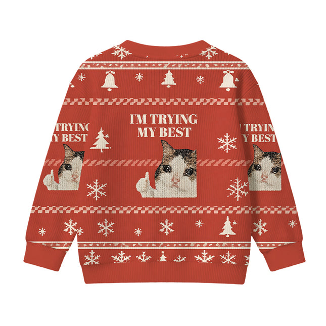 Uglysweatershops I'm Trying My Best Kids Ugly Sweater