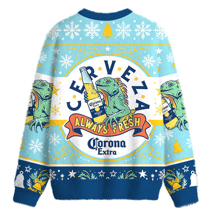 Uglysweatershops Always Fresh Fuzzy Christmas Ugly Sweatshirt