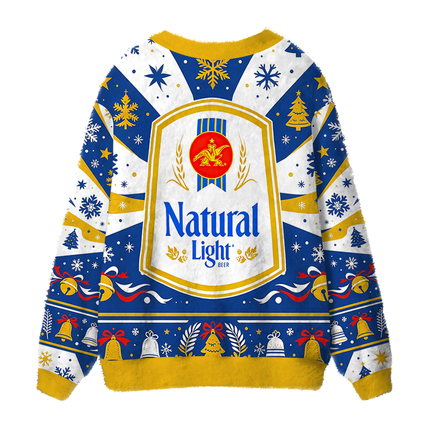 Uglysweatershops Vintage Light Fuzzy Ugly Cardigan Sweatshirt