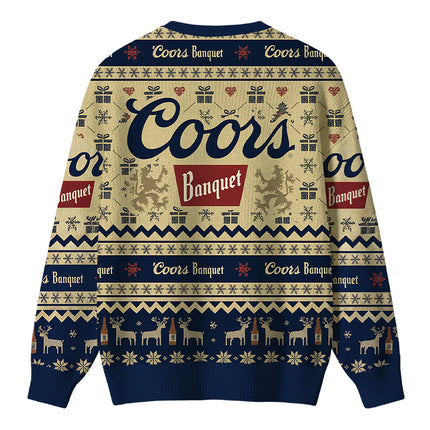 Uglysweatershops Beer Snowing Christmas Ugly Sweater