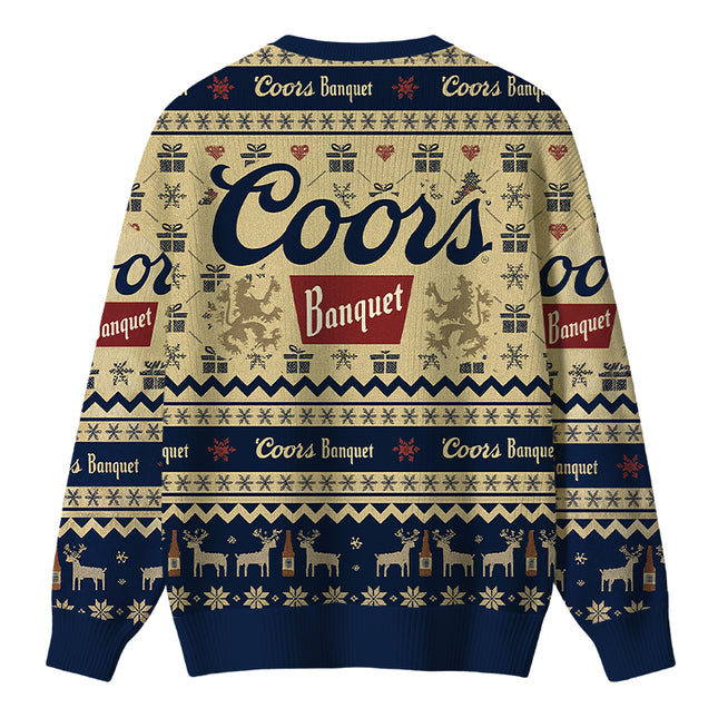 Uglysweatershops Beer Snowing Christmas Ugly Sweater