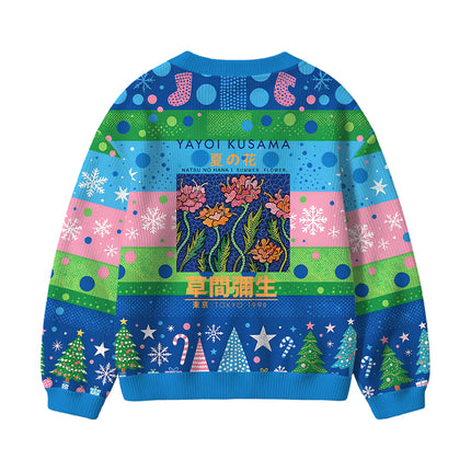 Uglysweatershops Summer Flowers Vintage Kids Ugly Cardigan Sweater