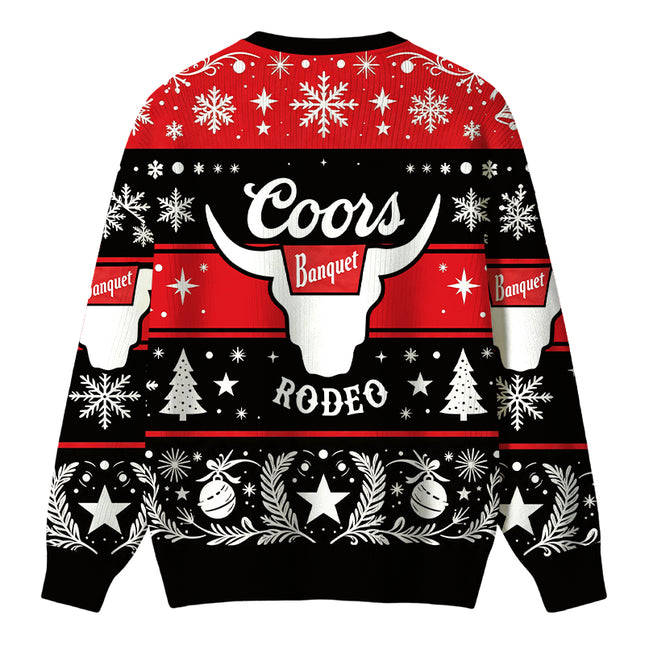 Uglysweatershops West Cow Skull Christmas Ugly Sweater