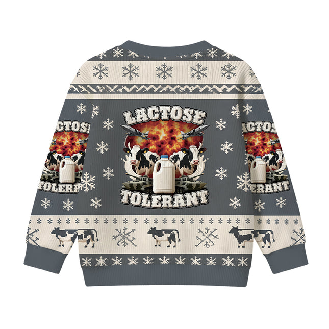 Uglysweatershops Lactose Tolerant Funny Meme Kids Ugly Sweater