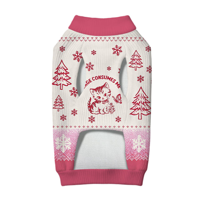Uglysweatershops Rage Consumes Me Pink Cat Dog & Cat Pet Sweater