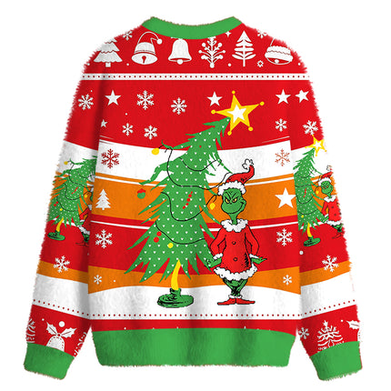 Uglysweatershops As Santa Fuzzy Christmas Ugly Sweatshirt