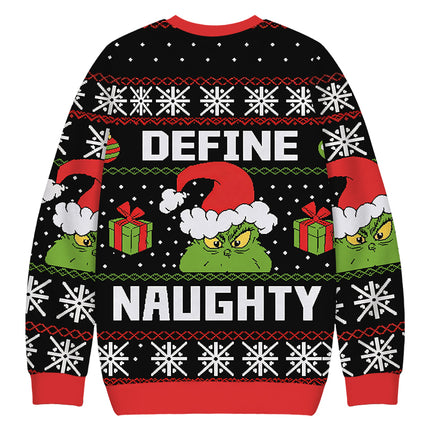 Uglysweatershops Define Naughty Christmas Ugly Sweatshirt