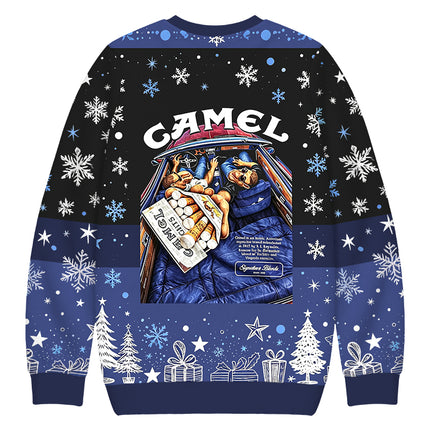 Uglysweatershops Cigarettes Blend Vintage Christmas Ugly Sweatshirt