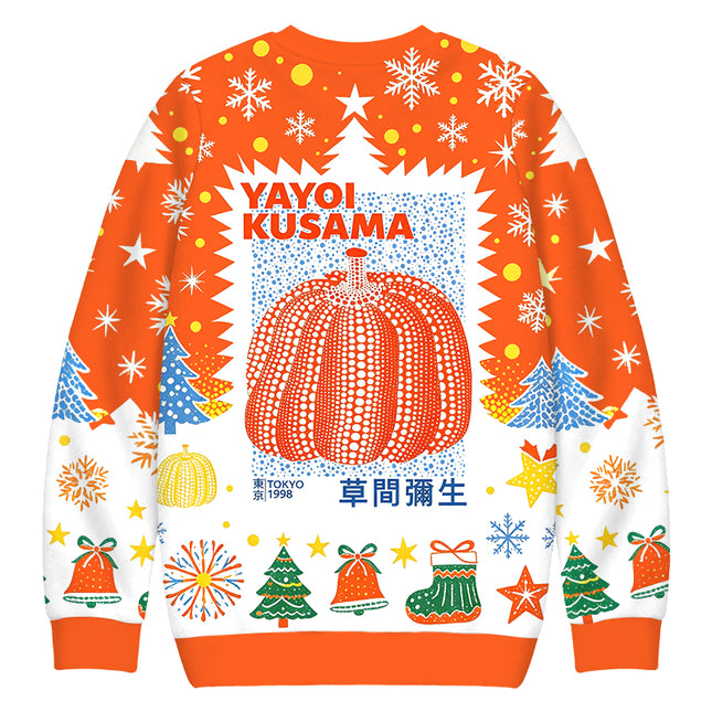 Uglysweatershops Blue Orange Pumpkin Christmas Ugly Sweatshirt