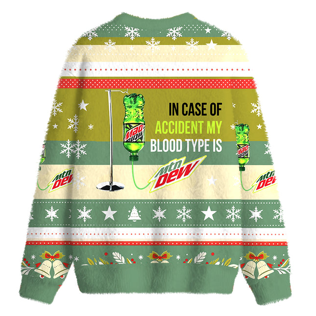 Uglysweatershops In case of accident Fuzzy Christmas Ugly Sweatshirt