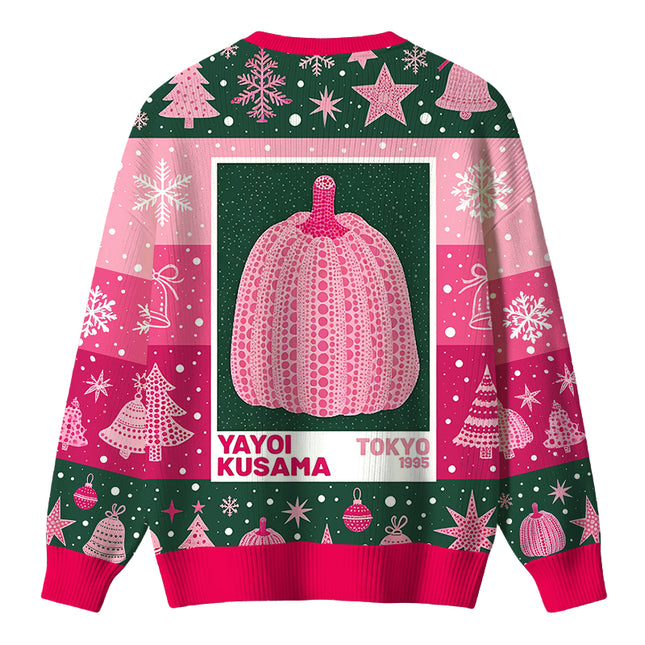 Uglysweatershops Art Pink Pumpkin Christmas Ugly Sweater