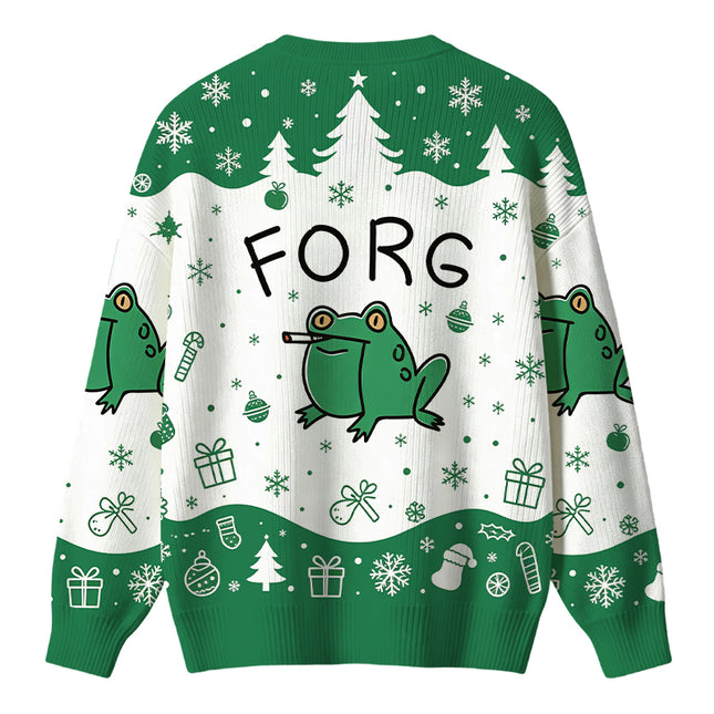 Uglysweatershops Smoking Frog Christmas Ugly Sweater