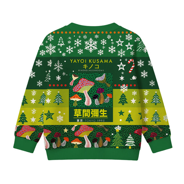 Uglysweatershops Art Spotted Mushroom Vintage Kids Ugly Sweater
