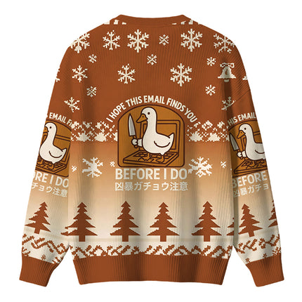 Uglysweatershops Goose With A Knife Christmas Ugly Sweater