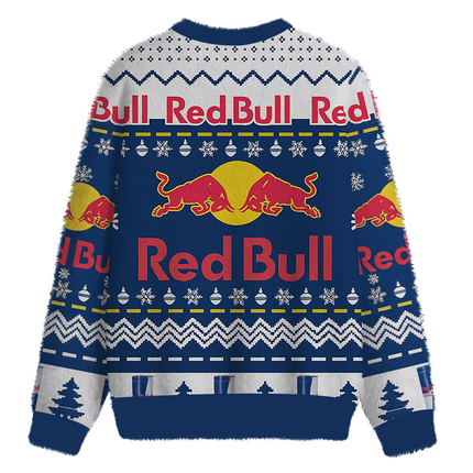 Uglysweatershops Blue Drink Fuzzy Christmas Ugly Sweatshirt